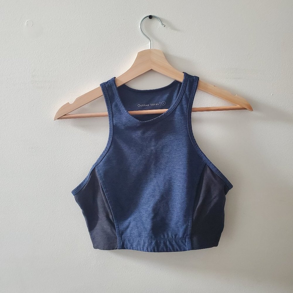 Outdoor Voices Athena Crop. Size Small in Navy/Charcoal.